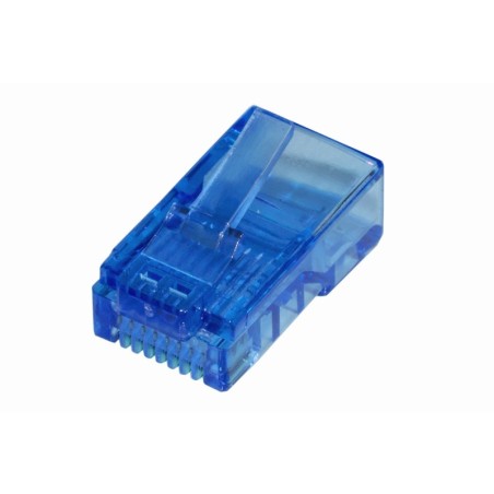 CONFEZIONE 100 CONNETTORI 8 POLI CAT 5E UTP NON SCHERMATO RJ45 BLU