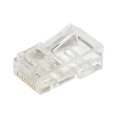 CONFEZIONE 100 CONNETTORI 8 POLI CAT 5E UTP NON SCHERMATO RJ45 CON INSERTO PER CAVO FLESSIBILE