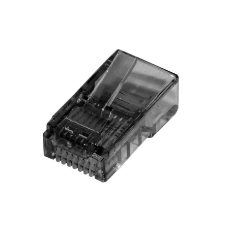 CONFEZIONE 100 CONNETTORI 8 POLI CAT 5E UTP NON SCHERMATO RJ45 NERO PER CAVO FLESSIBILE