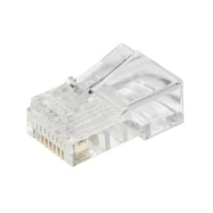 CONFEZIONE 100 CONNETTORI 8 POLI CAT 5E UTP NON SCHERMATO RJ45 PER CAVO SOLIDO