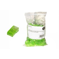 CONFEZIONE 100 CONNETTORI 8 POLI CAT 5E UTP NON SCHERMATO RJ45 VERDE PER CAVO FLESSIBILE