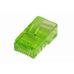 CONFEZIONE 100 CONNETTORI 8 POLI CAT 5E UTP NON SCHERMATO RJ45 VERDE PER CAVO FLESSIBILE