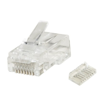 CONFEZIONE 100 CONNETTORI 8 POLI CAT 6 UTP NON SCHERMATO RJ45 CON INSERTO PER CAVO FLESSIBILE