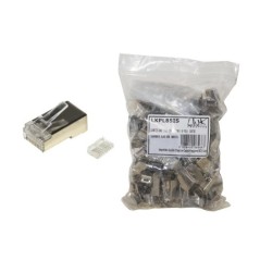 CONFEZIONE 100 CONNETTORI 8 POLI CAT 6 SCHERMATO RJ45 CON INSERTO PER CAVO FLESSIBILE