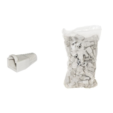 CONFEZIONE 100 COPRICONNETTORI 6MM PER PLUG RJ45 8 POLI CAVO CAT 5E- 6 GRIGIO