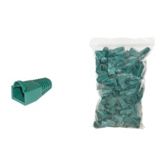 CONFEZIONE 100 COPRICONNETTORI 6MM PER PLUG RJ45 8 POLI CAVO CAT 5E- 6 VERDE