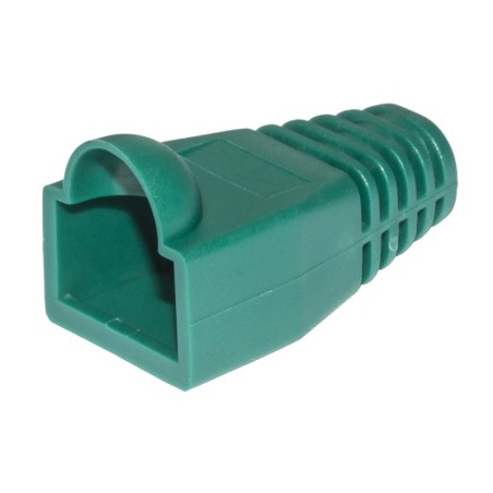 CONFEZIONE 100 COPRICONNETTORI 6MM PER PLUG RJ45 8 POLI CAVO CAT 5E- 6 VERDE