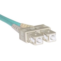 CAVO FIBRA OTTICA SC A SC MULTIMODE DUPLEX OM3 50/125 MT.0,5