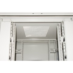 ARMADIO RACK 19" 42U (A)2055, (L)800, (P)800 COLORE GRIGIO PORTA VETRO CON GUIDACAVI LATERALE