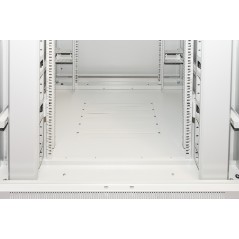 ARMADIO RACK 19" 42U (A)2055, (L)800, (P)800 COLORE GRIGIO PORTA VETRO CON GUIDACAVI LATERALE