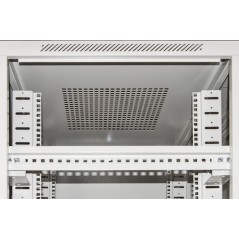 ARMADIO RACK 19" 42U (A)2055, (L)800, (P)800 COLORE GRIGIO PORTA VETRO CON GUIDACAVI LATERALE