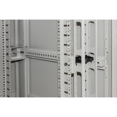 ARMADIO RACK 19" 42U (A)2055, (L)800, (P)800 COLORE GRIGIO PORTA VETRO CON GUIDACAVI LATERALE