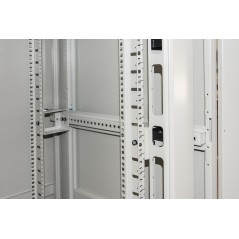 ARMADIO RACK 19" 42U (A)2055, (L)800, (P)800 COLORE GRIGIO PORTA VETRO CON GUIDACAVI LATERALE
