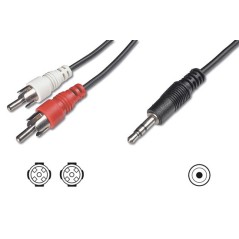 CAVO STEREO CONNETTORE 3.5 MM./2 CONNETTORI CINCH (RCA) MASCHIO MT.5