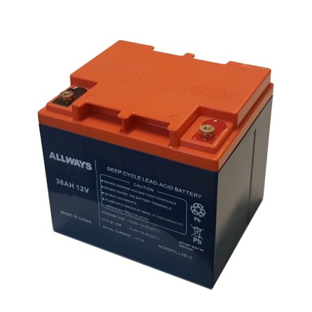 BATTERIA AL PIOMBO RICARICABILE 38AH 12 VOLT