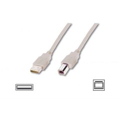 CAVO USB 2.0 CONNETTORI A-B, LUNGHEZZA MT. 1,80 COLORE GRIGIO CHIARO