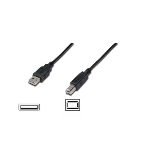 CAVO USB 2.0 CONNETTORI A-B, LUNGHEZZA MT. 1,80 COLORE NERO