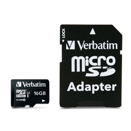 VERBATIM MICRO SDHC 16GB CLASS 10 + ADATTORE