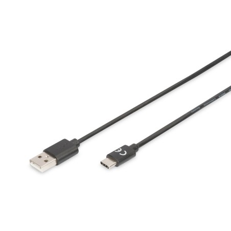 CAVO USB 2.0 TIPO-C - A 1,80 MT, 3A, 480MB COLORE NERO