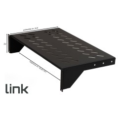 RIPIANO PER ARMADIO 19" 2 UNITA' PROFONDITA' 250 MM. (UNIVERSALE) COLORE NERO