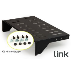 RIPIANO PER ARMADIO 19" 2 UNITA' PROFONDITA' 250 MM. (UNIVERSALE) COLORE NERO