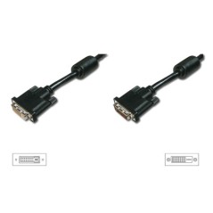 CAVO PROLUNGA DVI -D(24+1) MASCHIO-FEMMINA DUAL LINK CON DUE FERRITI COLORE NERO MT 3