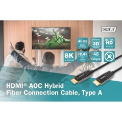 DIGITUS CAVO IN FIBRA OTTICA IBRIDO HDMI¨ AOC, UHD 8K, 10 M