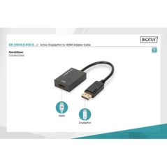 ADATTATORE ATTIVO DISPLAYPORT MASCHIO - HDMI FEMMINA