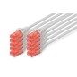 CAVO PATCH U/UTP CAT 6 - LSZH,10 PEZZI 0,5 MT. COLORE GRIGIO