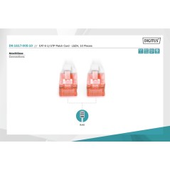 CAVO PATCH U/UTP CAT 6 - LSZH,10 PEZZI 0,5 MT. COLORE GRIGIO