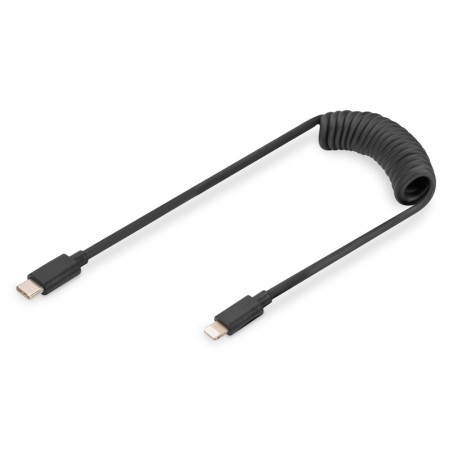 DIGITUS CAVO A SPIRALE USB 2.0 - DA USB - C A LIGHTNING MT 1