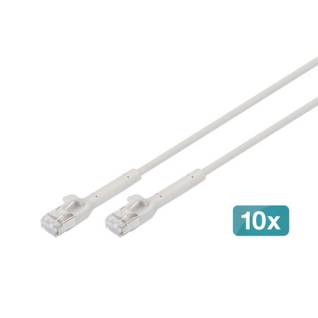 DIGITUS CAVO PATCH ANGOLATO CAT 6A F-FTP, RAME, 2 M, GRIGIO CONF 10 PEZZI