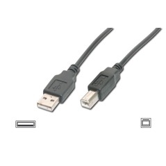 CAVO USB 2.0 CONNETTORI A-B, LUNGHEZZA MT. 1,80 COLORE NERO