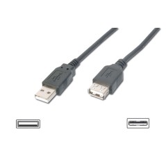 CAVO PROLUNGA USB 2.0 CONNETTORI A-A MASCHIO/FEMMINA - MT. 1,80 COLORE NERO