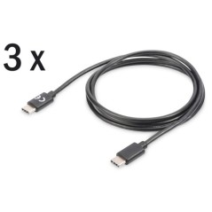 CONFEZIONE 3 CAVO USB 2.0 TIPO-C A MICRO USB B M/M 1.0 MT 3A NERO