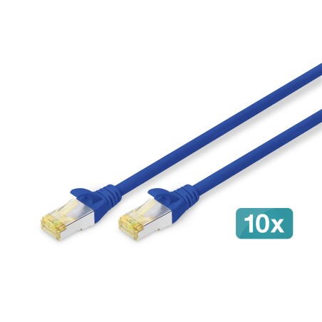 CAVO PATCH CAT 6A S/FTP, 10 PEZZI LUNGHEZZA 2 MT. COLORE BLU