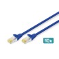 CAVO PATCH CAT 6A S/FTP, 10 PEZZI LUNGHEZZA 2 MT. COLORE BLU
