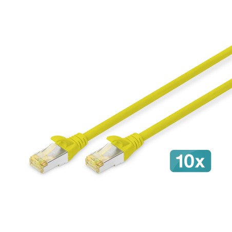 CAVO PATCH CAT 6A S/FTP, 10 PEZZI LUNGHEZZA 2 MT. COLORE GIALLO