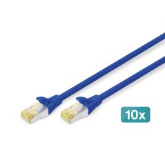 CAVO PATCH CAT 6A S/FTP, 10 PEZZI LUNGHEZZA 3 MT. COLORE BLU