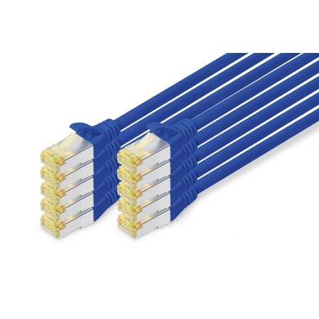 CAVO PATCH CAT 6A S/FTP, 10 PEZZI LUNGHEZZA 3 MT. COLORE BLU