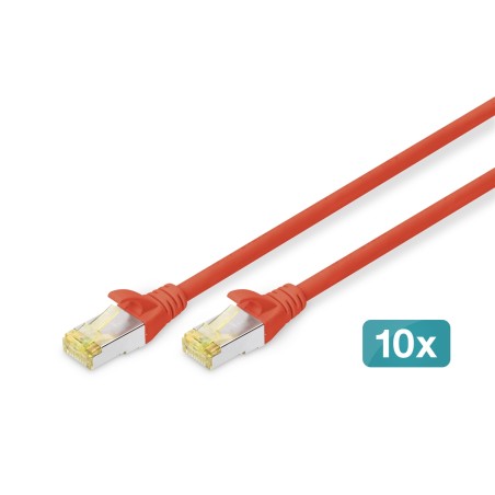 CAVO PATCH CAT 6A S/FTP, 10 PEZZI , 3 MT. COLORE ROSSO