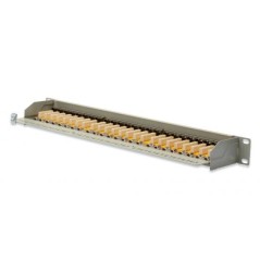 PANNELLO PATCH 19" SCHERMATO 24 PORTE 8 POLI RJ45 PER RETI CATEGORIA 6 - 1 UNITA'