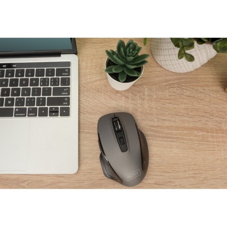 DIGITUS MOUSE OTTICO WIRELESS, 6 TASTI, ERGONOMICO