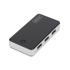 HUB 4 PORTE USB 3.0 CON ALIMENTATORE COLORE NERO