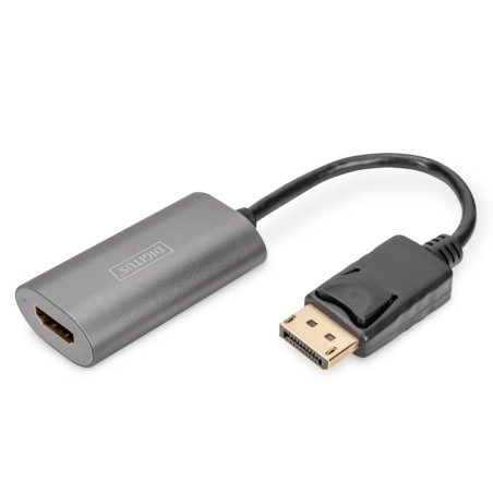 CONVERTITORE DISPLAYPORT - HDMI, 20 CM 8K/60HZ, GRIGIO, ALLOGGIAMENTO IN ALLUMINIO  DIGITUS