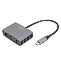 DIGITUS ADATTATORE GRAFICO USB-C 4K 2IN1 MINI DISPLAYPORT + VGA
