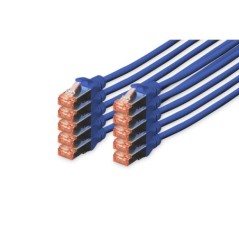 CONFEZIONE 10 CAVI CAT 6 SCHERMATI S/FTP MT 3 COLORE BLU DIGITUS