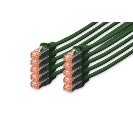 CONFEZIONE 10 CAVI CAT 6 SCHERMATI S/FTP MT 5 COLORE VERDE DIGITUS