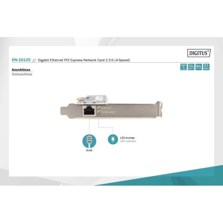 DIGITUS SCHEDA DI RETE GIGABIT ETHERNET PCI EXPRESS 2.5G (4 VELOCITÀ)