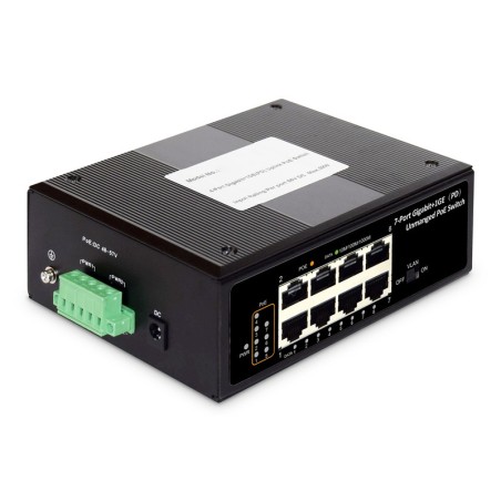 SWITCH INDUSTRIALE 7 PORTE GIGABIT POE + UNA PORTA PD